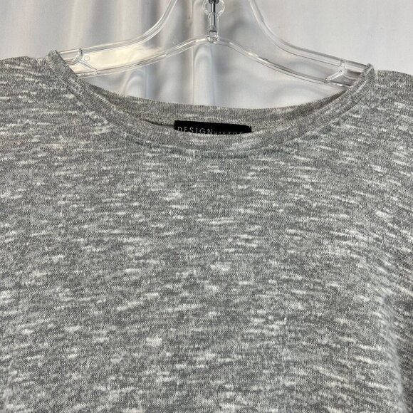 Design History Women’s Long Sleeve Ruched Tied Sweater Gray Heathered S Soft - Picture 3 of 8